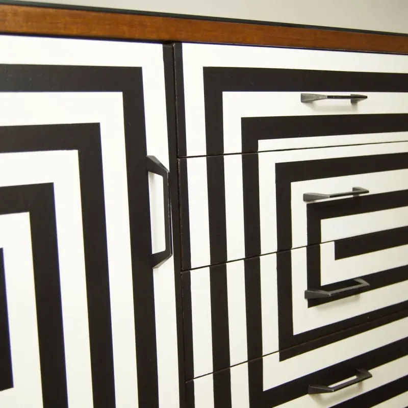 Best Pamono Modular Sideboard with Op Art Motif, 1970s, Set of 2