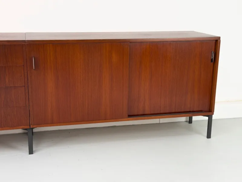 Pamono Modular Teak Sideboard with Dry Bar by Herbert Hirche for Holzäpfel, 1960s