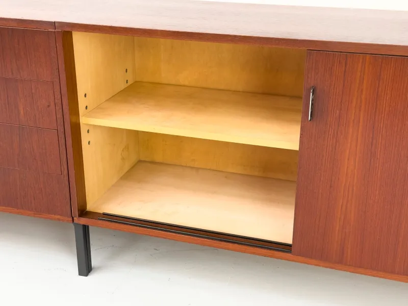 Pamono Modular Teak Sideboard with Dry Bar by Herbert Hirche for Holzäpfel, 1960s