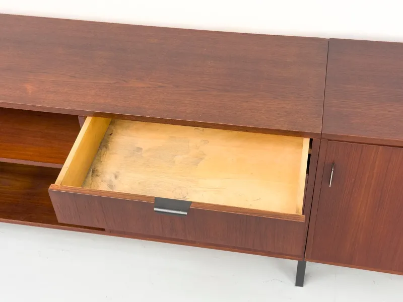 Pamono Modular Teak Sideboard with Dry Bar by Herbert Hirche for Holzäpfel, 1960s