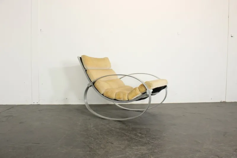 Pamono Mohair Rocking Chair from Hans Kaufeld> Rocking Chairs