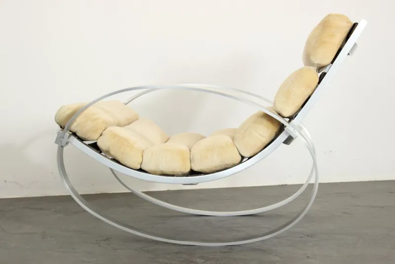 Pamono Mohair Rocking Chair from Hans Kaufeld> Rocking Chairs