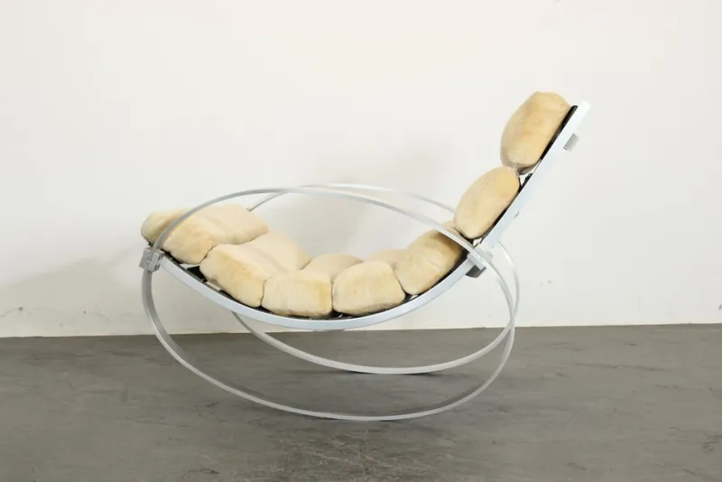 Pamono Mohair Rocking Chair from Hans Kaufeld> Rocking Chairs