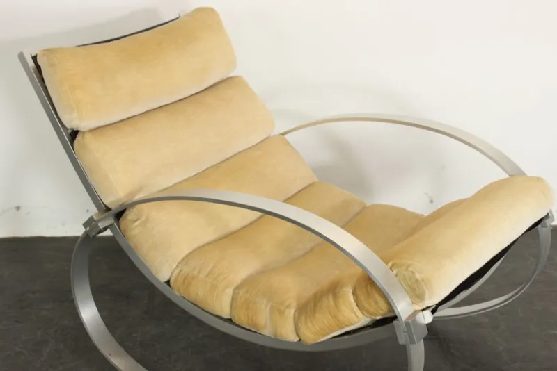 Pamono Mohair Rocking Chair from Hans Kaufeld> Rocking Chairs