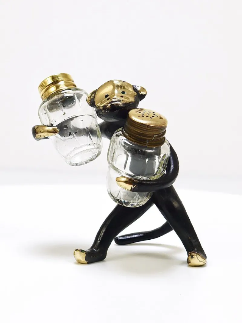 Pamono Monkey Salt and Pepper Shakers by Walter Bosse for Herta Baller, Austria, 1950s> Salt & Pepper Shakers