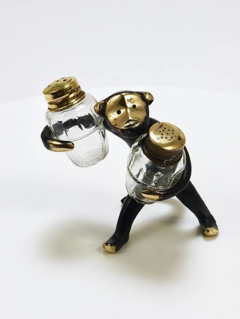 Pamono Monkey Salt and Pepper Shakers by Walter Bosse for Herta Baller, Austria, 1950s> Salt & Pepper Shakers