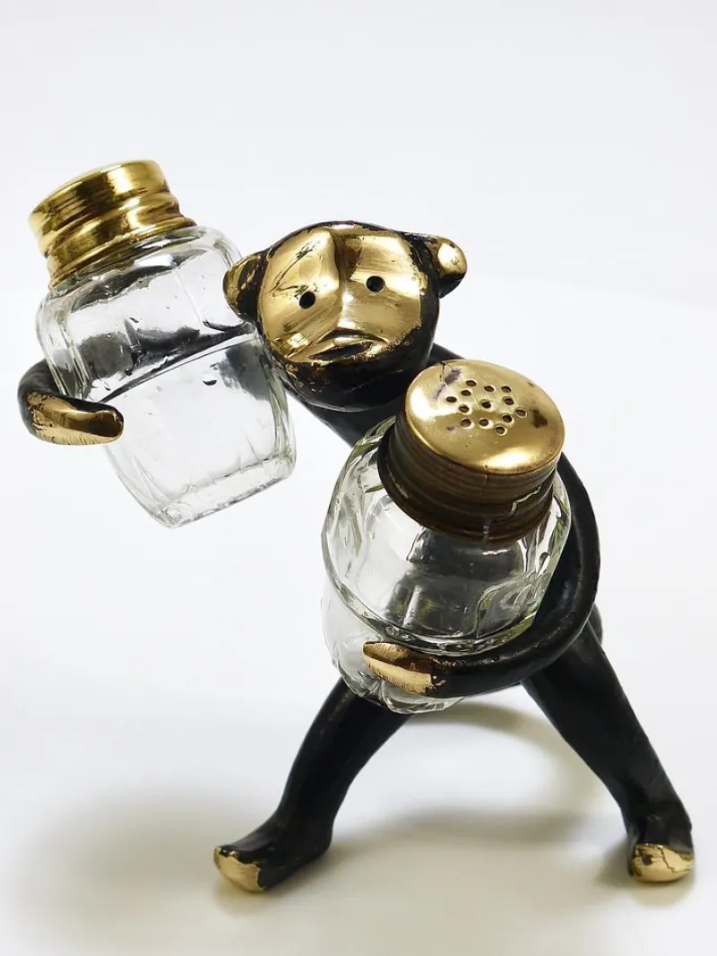 Pamono Monkey Salt and Pepper Shakers by Walter Bosse for Herta Baller, Austria, 1950s> Salt & Pepper Shakers