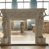 Outlet Pamono Monumental Neoclassical Hand-Carved Marble Fireplace Mantle