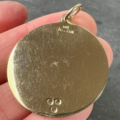 Pamono More Than Yesterday Diamond Heart 14k Yellow Gold Love Charm Pendant by Merrin, 1960s><noscript><img width=