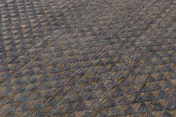 Pamono Moroccan Style Rug in Blue with Brown Geometric Patterns from R&K Principal Jahanshah Nazmiyal> Carpets & Textiles|Carpets & Textiles
