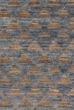 Pamono Moroccan Style Rug in Blue with Brown Geometric Patterns from R&K Principal Jahanshah Nazmiyal><noscript><img width=