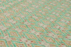 Pamono Moroccan Style Rug in Green and Gold Diamond Patterns from R&K Principal Jahanshah Nazmiyal> Carpets & Textiles|Carpets & Textiles