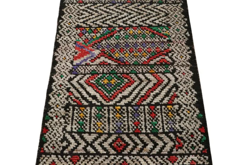Pamono Moroccan Style Rug with Polychromatic Geometric Patterns from R&K Principal Jahanshah Nazmiyal> Carpets & Textiles|Carpets & Textiles