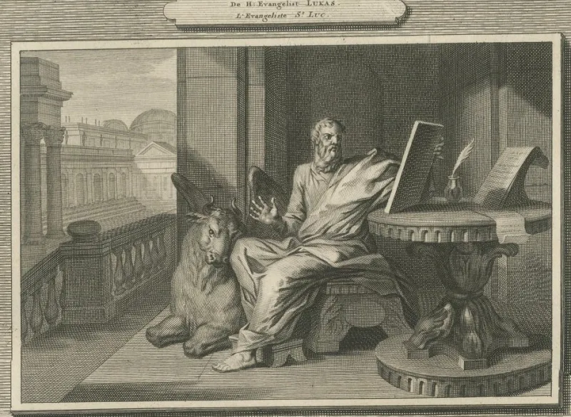 Pamono Mortier, Christian Wall Art Evangelists Luke and John, 1700, Paper> Prints & Multiples