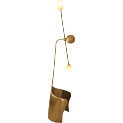 Pamono Moulin Floor Lamp in Brass and Hand-Blown Glass by Atelier Ellery> Floor Lamps