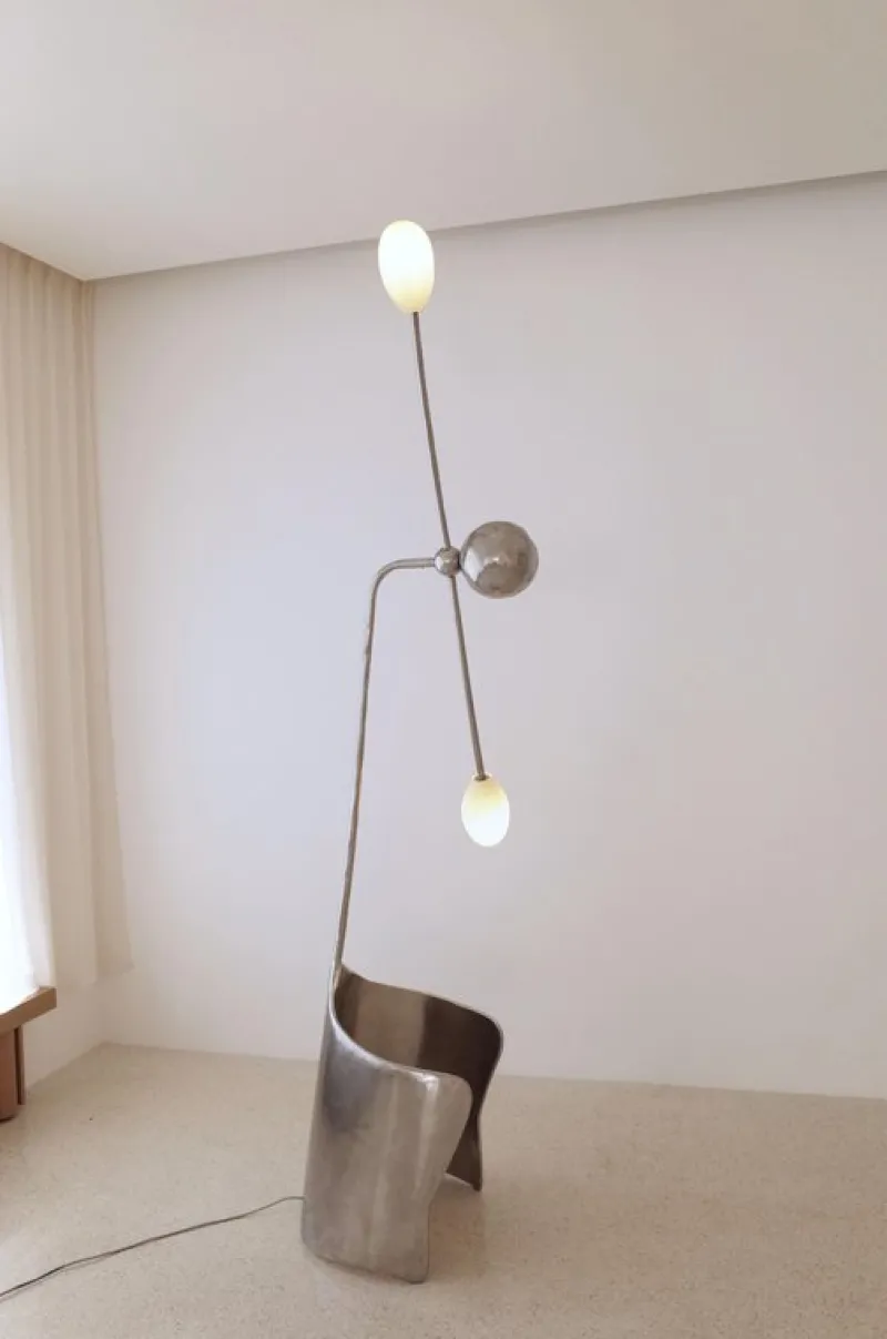 Online Pamono Moulin Floor Lamp in Inox Stainless Steel by Atelier Ellery