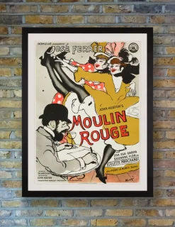 Sale Pamono Moulin Rouge Original Vintage Movie Poster by Maggi Baaring, Danish, 1955