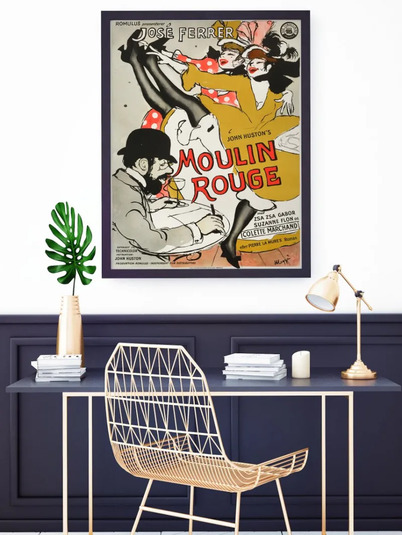 Sale Pamono Moulin Rouge Original Vintage Movie Poster by Maggi Baaring, Danish, 1955