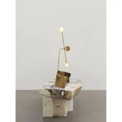 Online Pamono Moulin Table Lamp in Brass and Hand-Blown Glass by Atelier Ellery