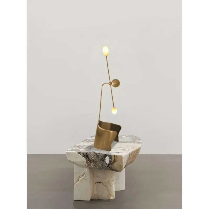 Online Pamono Moulin Table Lamp in Brass and Hand-Blown Glass by Atelier Ellery