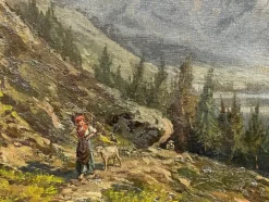 Pamono Mountain Landscape, Early 20th Century, Oil on Canvas, Framed><noscript><img width=