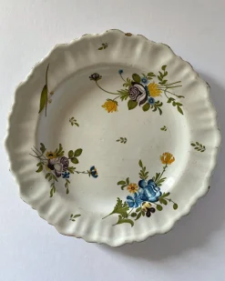 Outlet Pamono Moustiers Plate in Earthenware, 1700s