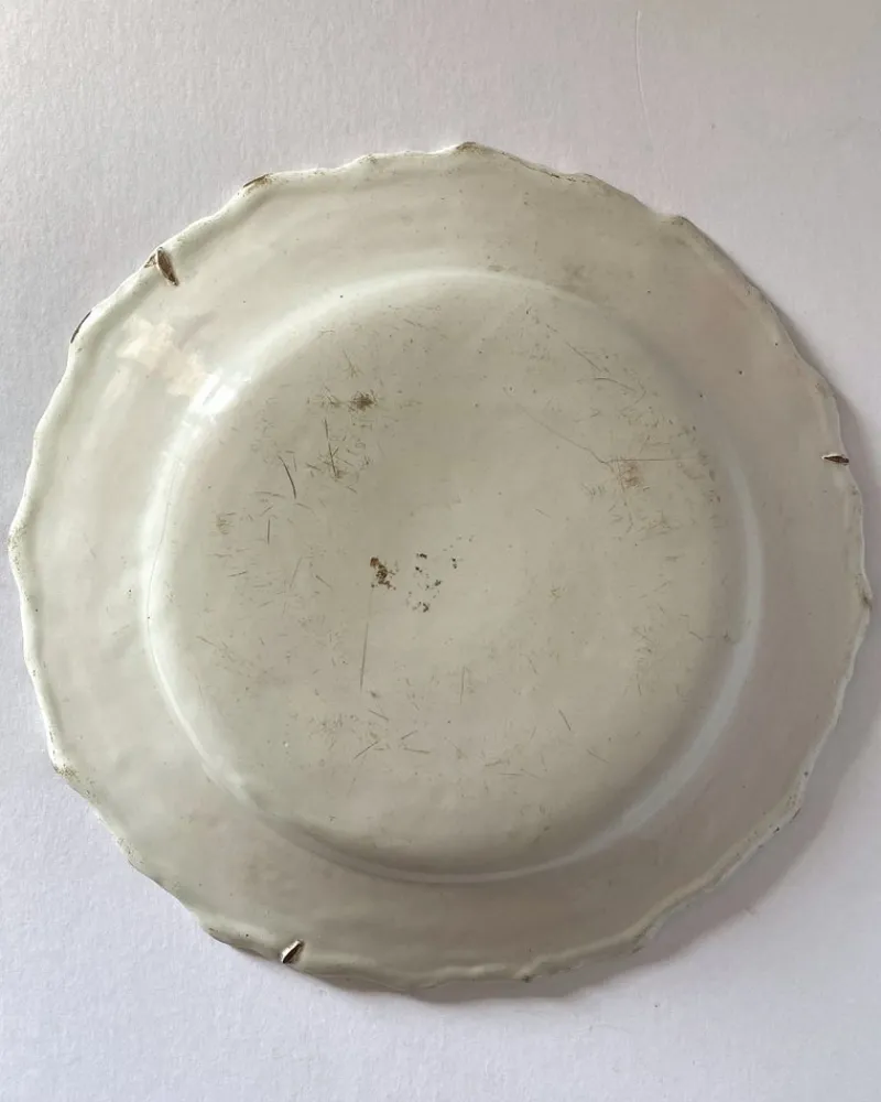 Outlet Pamono Moustiers Plate in Earthenware, 1700s