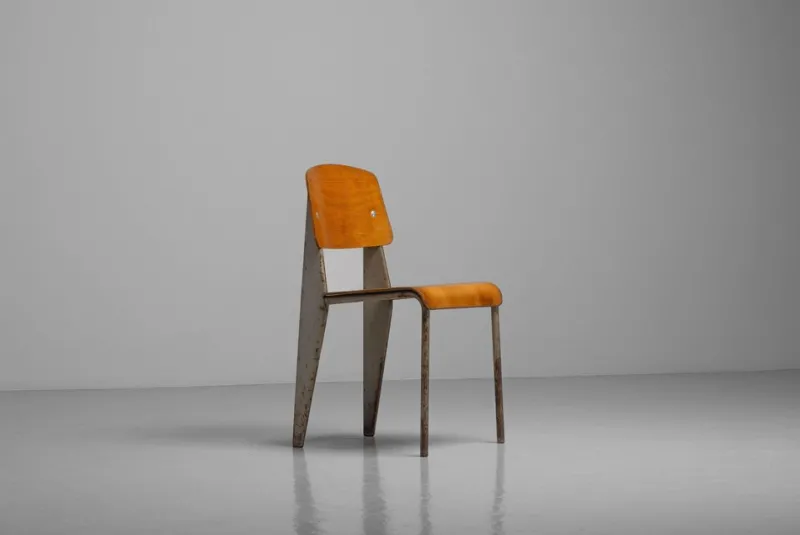New Pamono Métropole 305 Standard Chair attributed to Jean Prouvé, France, 1951