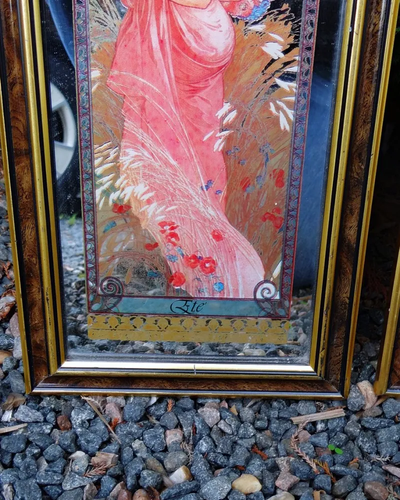 Pamono Mucha Silkscreened Wall Mirror, 1970> Mirrors