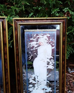 Pamono Mucha Silkscreened Wall Mirror, 1970><noscript><img width=