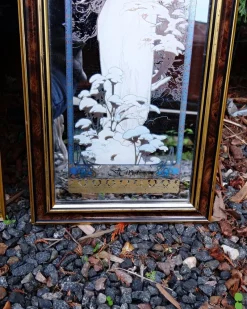 Pamono Mucha Silkscreened Wall Mirror, 1970><noscript><img width=