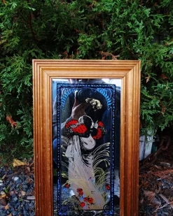 Hot Pamono Mucha Silkscreened Wall Mirror, 1970