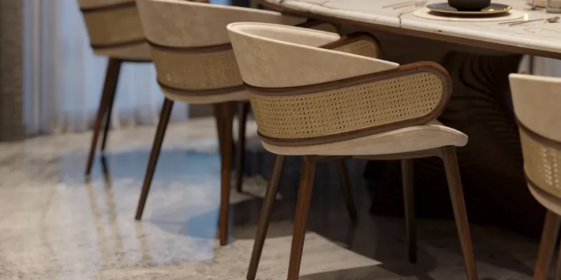 Pamono Mudhif Dining Armchairs from Alma De Luce, Set of 6> Seating