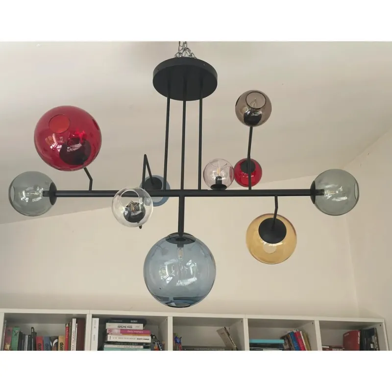 Clearance Pamono Multicolor Spheres Murano Glass Sputnik Chandelier by Simoeng
