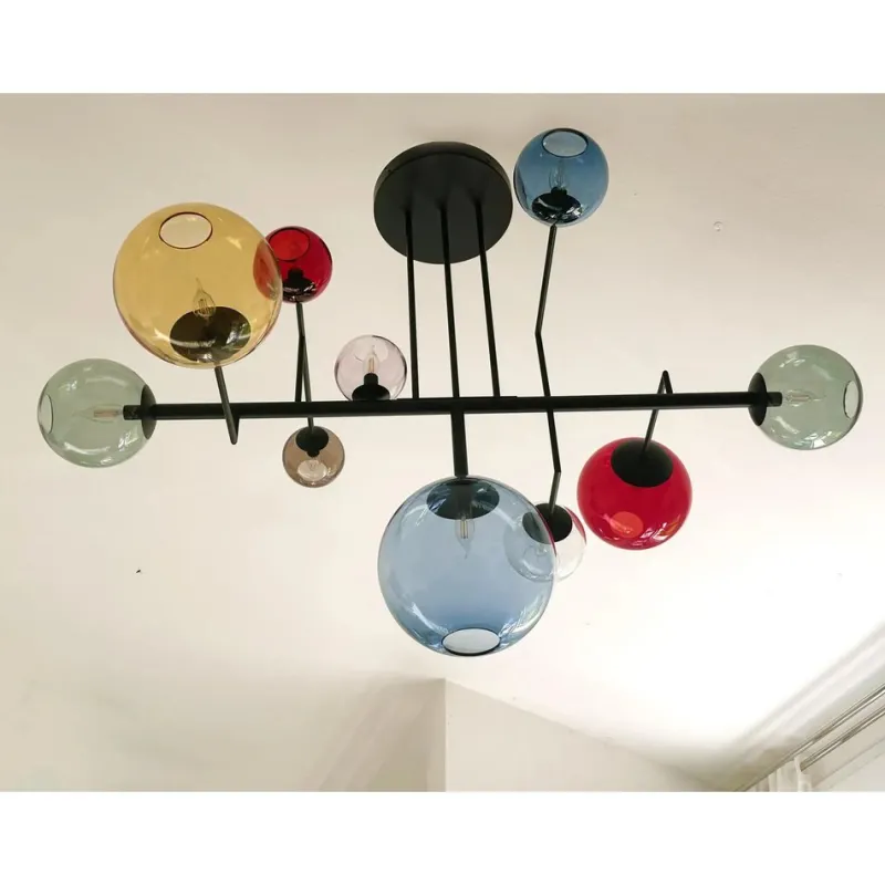 Clearance Pamono Multicolor Spheres Murano Glass Sputnik Chandelier by Simoeng