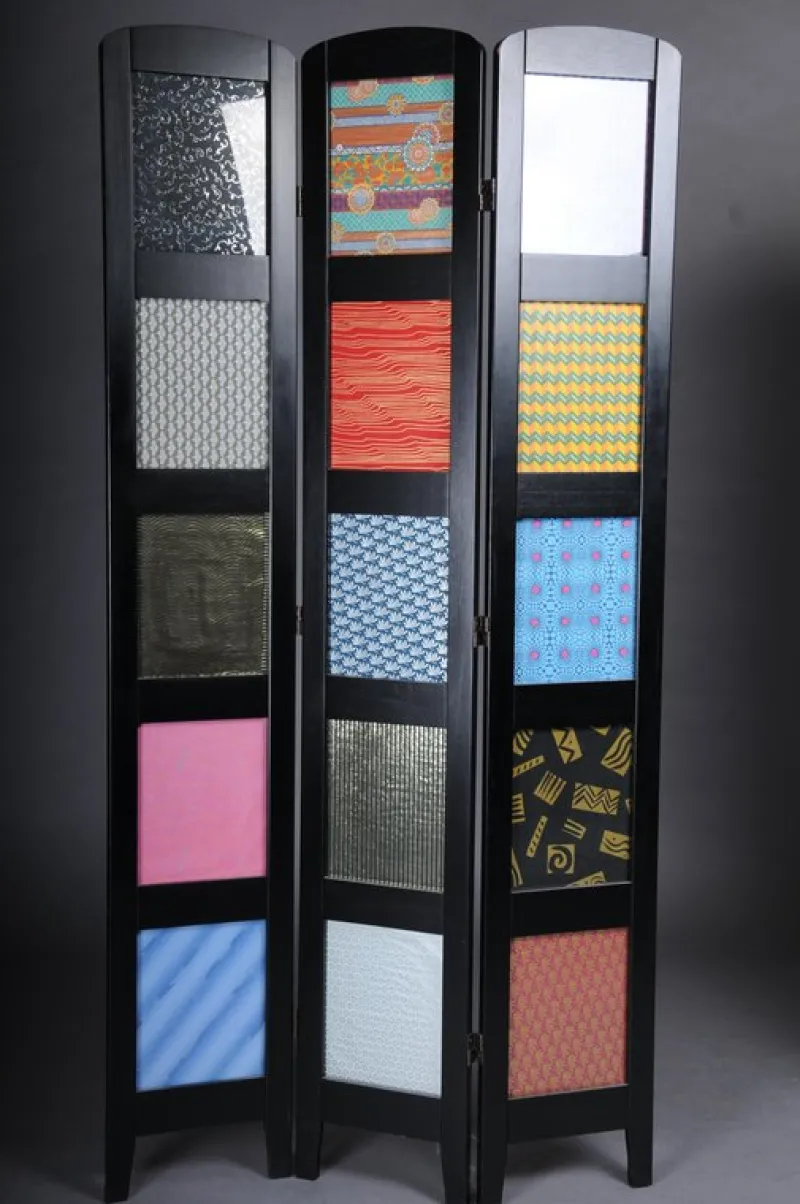 Pamono Multi-Colored Ebonized Room Divider> Room Dividers & Screens