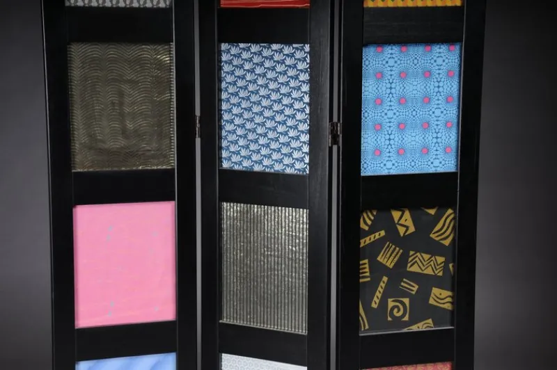 Pamono Multi-Colored Ebonized Room Divider> Room Dividers & Screens