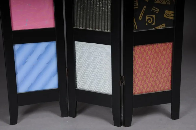 Pamono Multi-Colored Ebonized Room Divider> Room Dividers & Screens