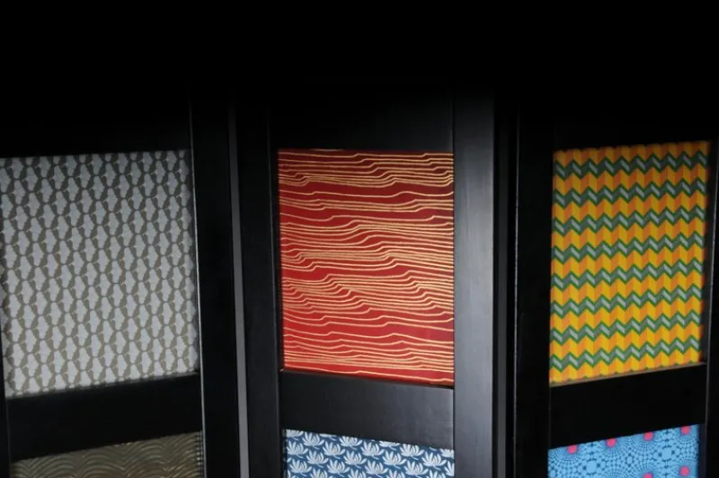 Pamono Multi-Colored Ebonized Room Divider> Room Dividers & Screens