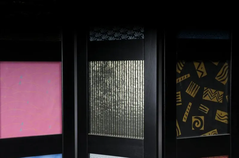 Pamono Multi-Colored Ebonized Room Divider> Room Dividers & Screens