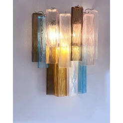 Pamono Multicolored Squared Murano Glass Wall Sconces, Set of 2, Set of 2><noscript><img width=