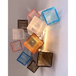 Pamono Multicolored Squared Murano Glass Wall Sconces, Set of 2, Set of 2><noscript><img width=