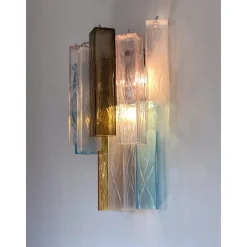 Pamono Multicolored Squared Murano Glass Wall Sconces, Set of 2, Set of 2><noscript><img width=