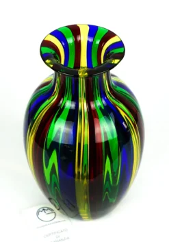 Clearance Pamono Multicolour Blown Murano Glass Vase by Urban for Made Murano Glass, 2019