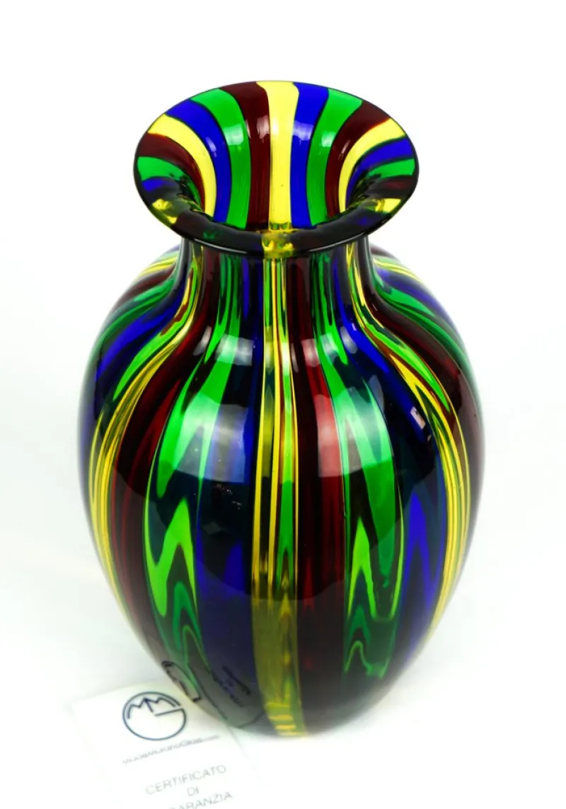 Clearance Pamono Multicolour Blown Murano Glass Vase by Urban for Made Murano Glass, 2019