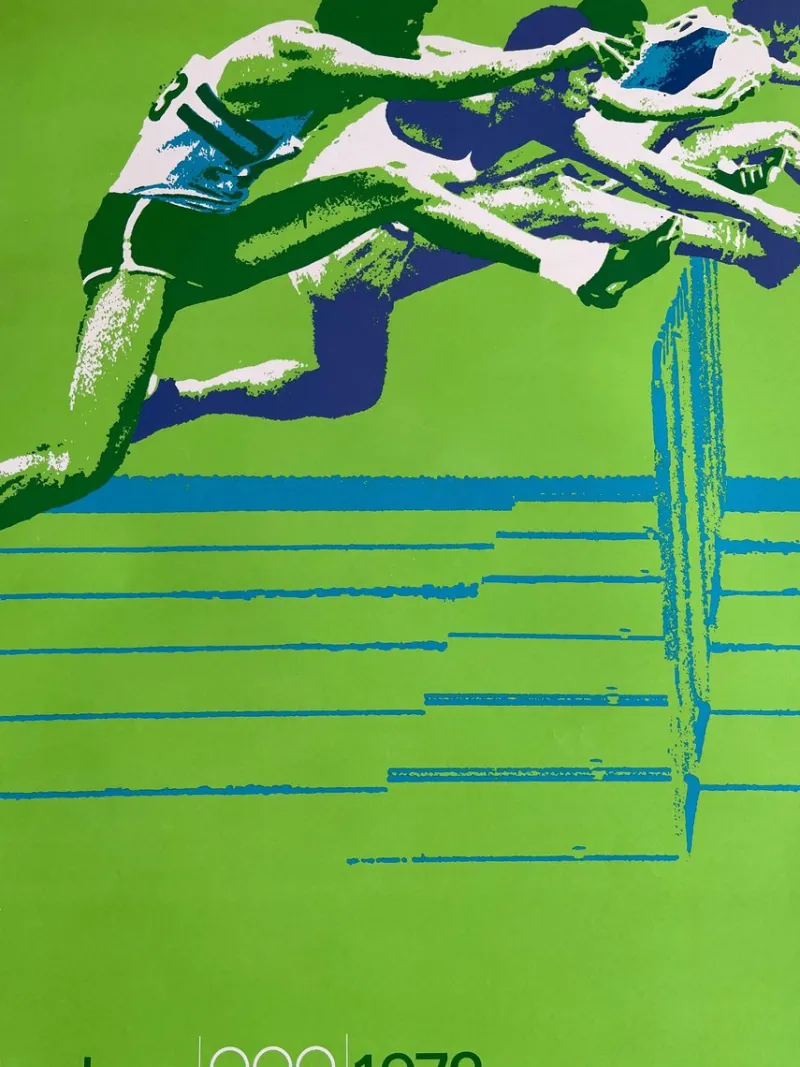 Pamono Munich Olympic Games Running over Obstacles Poster by Otl Aicher, 1972> Posters