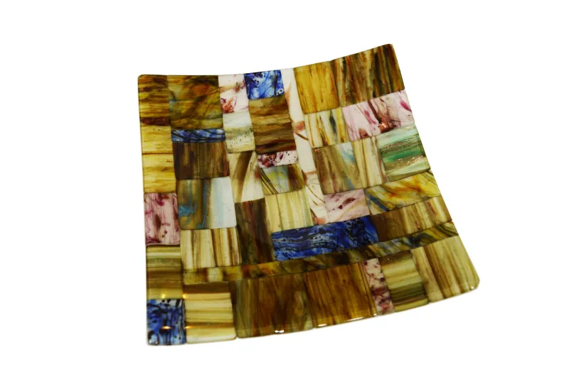 Discount Pamono Murano Aventurine Glass Q25 Gonfalone Plate by Stefano Birello for VéVé Glass