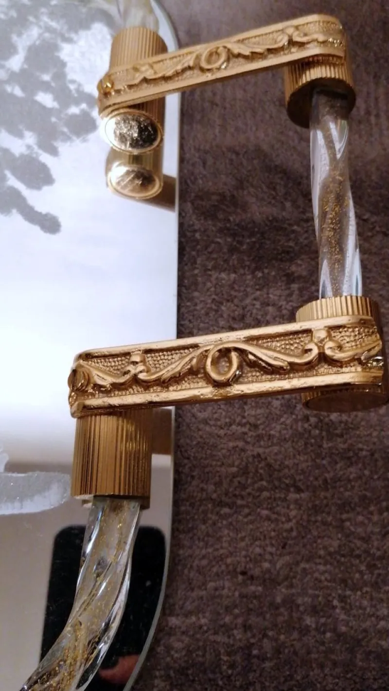 Pamono Murano Barovier Style Vanity Tray with Etched Mirror and Twisted Glass Rope> Trays