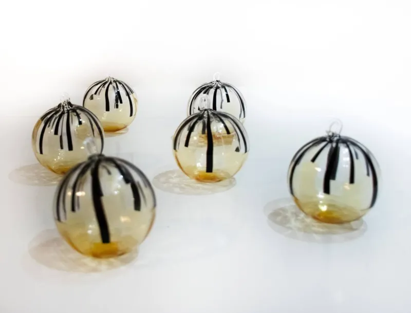 Pamono Murano Christmas Baubles by Mariana Iskra for Ribes Studio, Set of 6> Decorative Objects