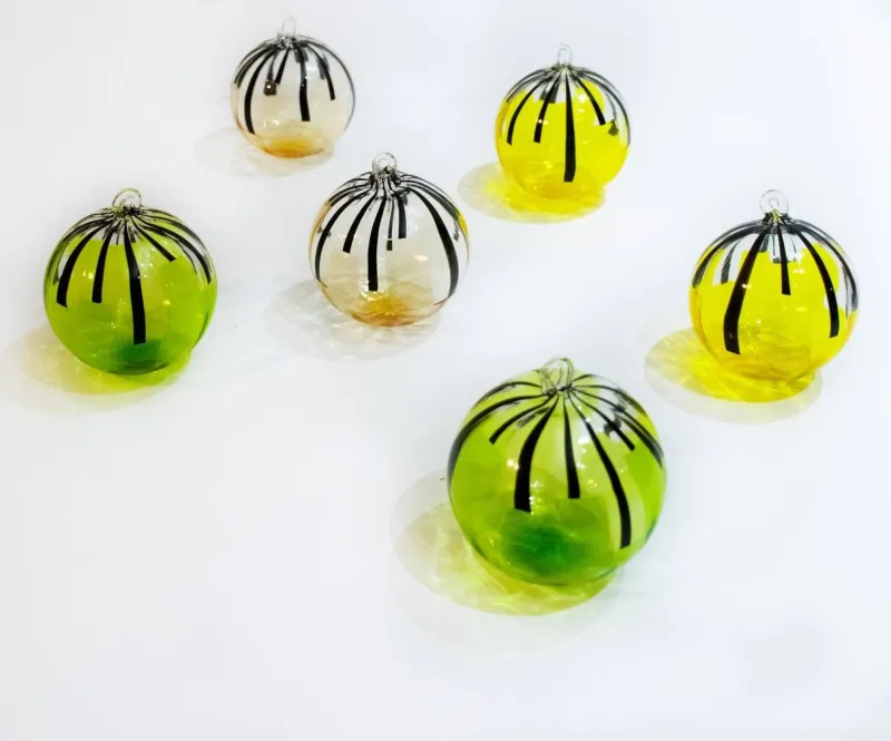 Pamono Murano Christmas Baubles by Mariana Iskra for Ribes Studio, Set of 6> Decorative Objects